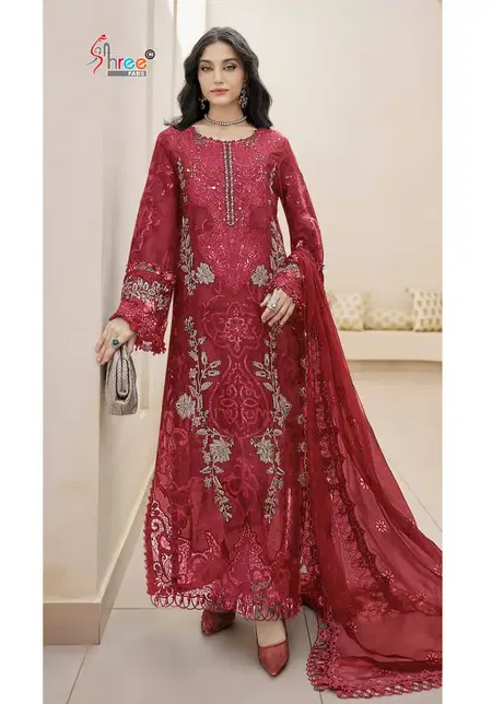 Sf 5534 By Shree Chiffon Embroidery Wholesale Pakistani Plazzo Suits In India